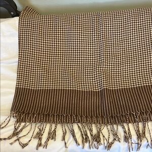 Pashmina Brown and Cream Houndstooth Scarf